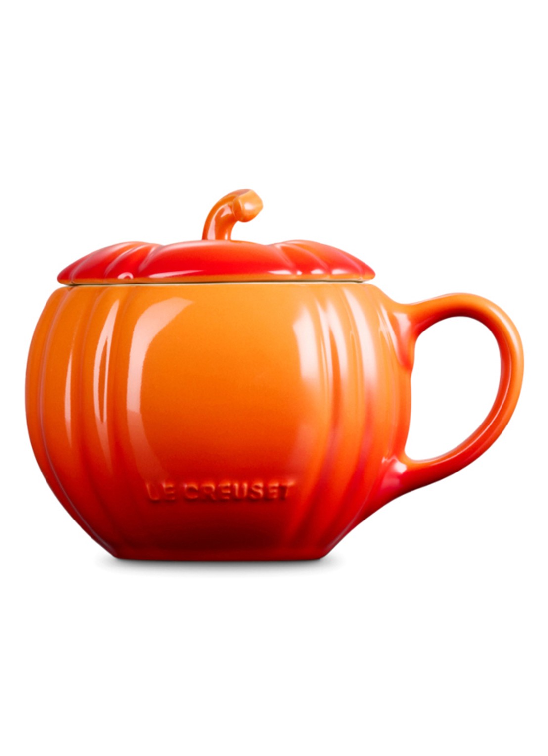 Le Creuset Mok 40 cl - achterkant 6 oranjerood
