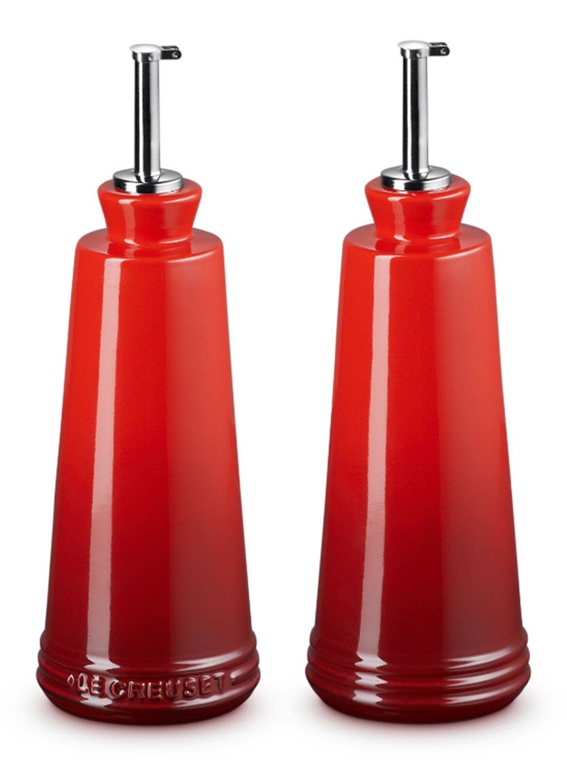 Le Creuset Olie- en azijnstel set van 2  - voorkant 2 kersenrood / rood