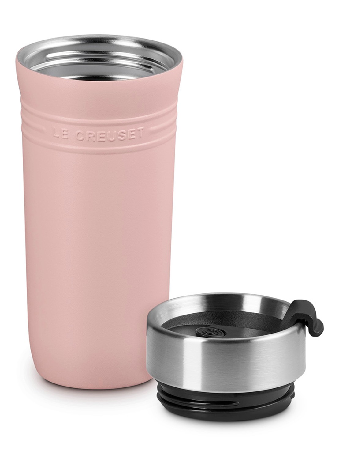 Le Creuset On The Go thermosbeker 0,35 liter - detail roze