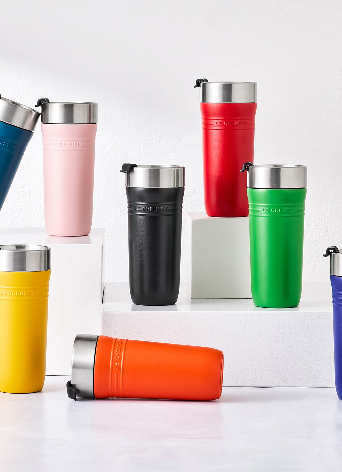 Le Creuset On The Go thermosbeker 0,35 liter - voorkant 7 roze