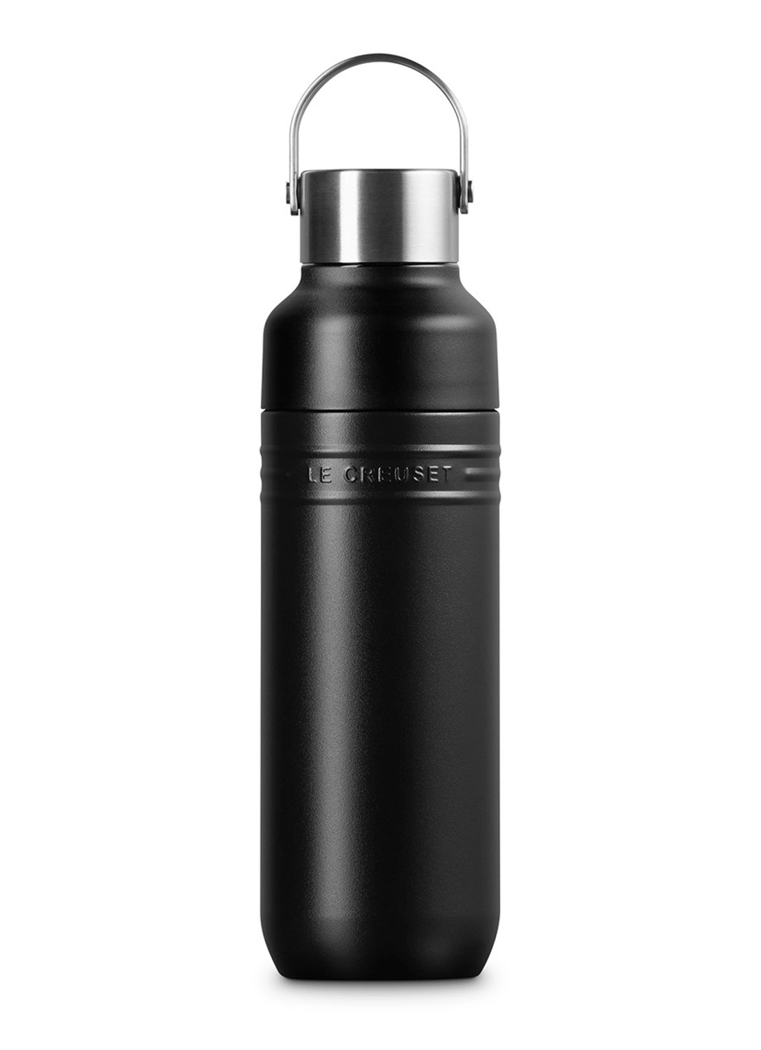 Le Creuset On The Go waterfles 0,5 liter - voorkant zwart