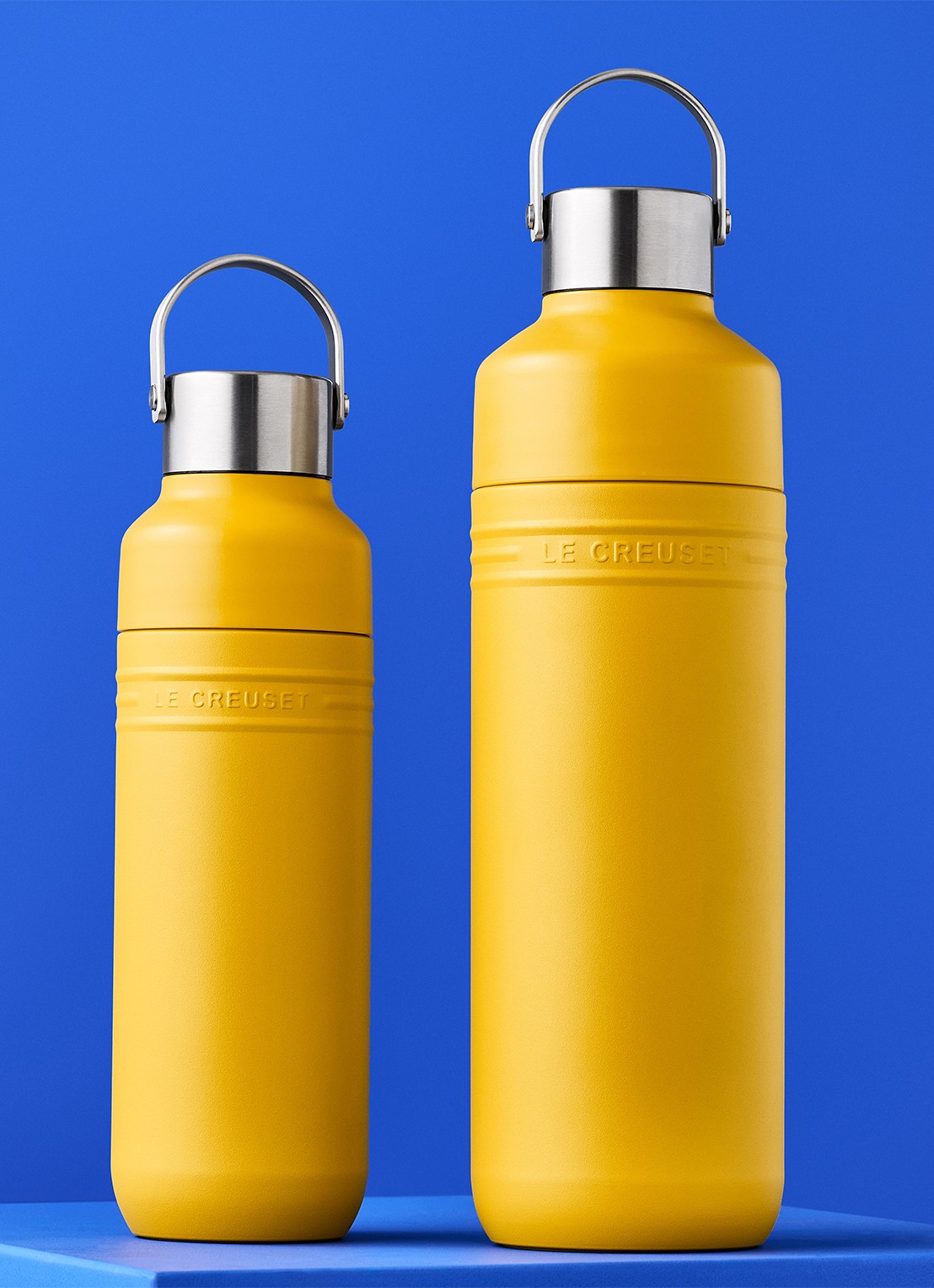 Le Creuset On The Go waterfles 0,5 liter - voorkant 2 geel
