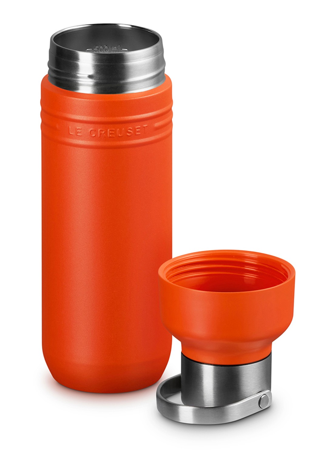 Le Creuset On The Go waterfles 0,5 liter - detail orange