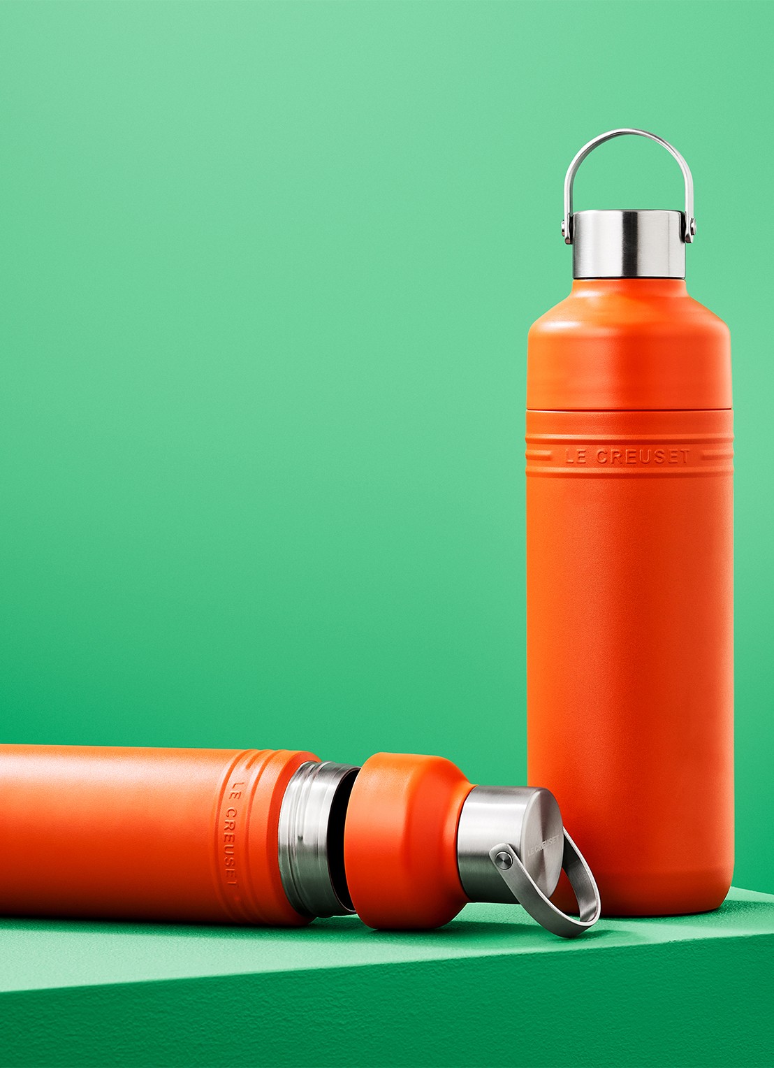 Le Creuset On The Go waterfles 0,5 liter - voorkant 7 orange