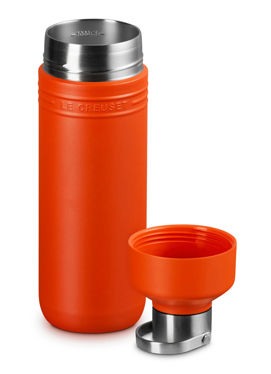 Le Creuset On The Go waterfles 1 liter - detail orange