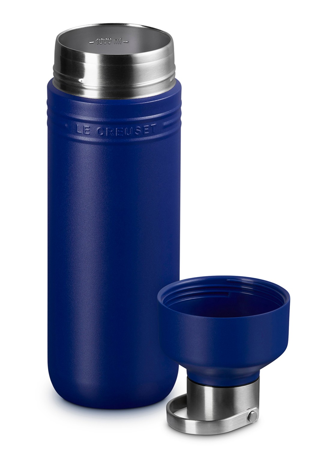 Le Creuset On The Go waterfles 1 liter - detail blauw