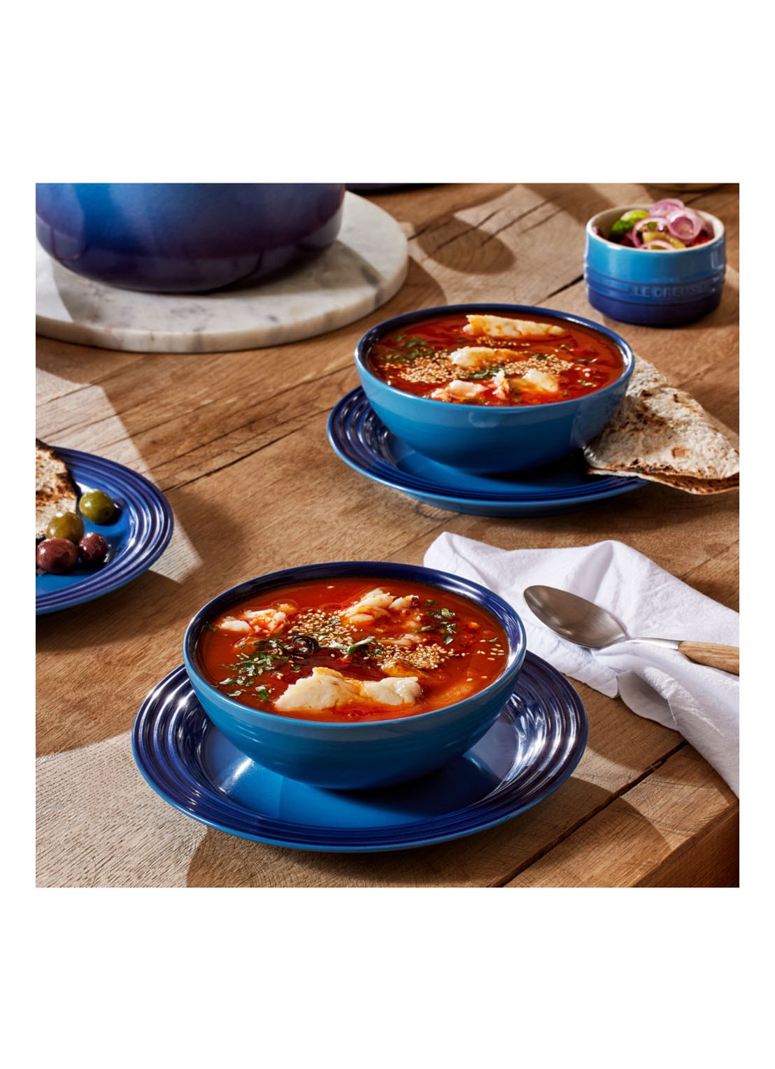 Le Creuset Ontbijtbord 22 cm  - detail 2 azure / blauw