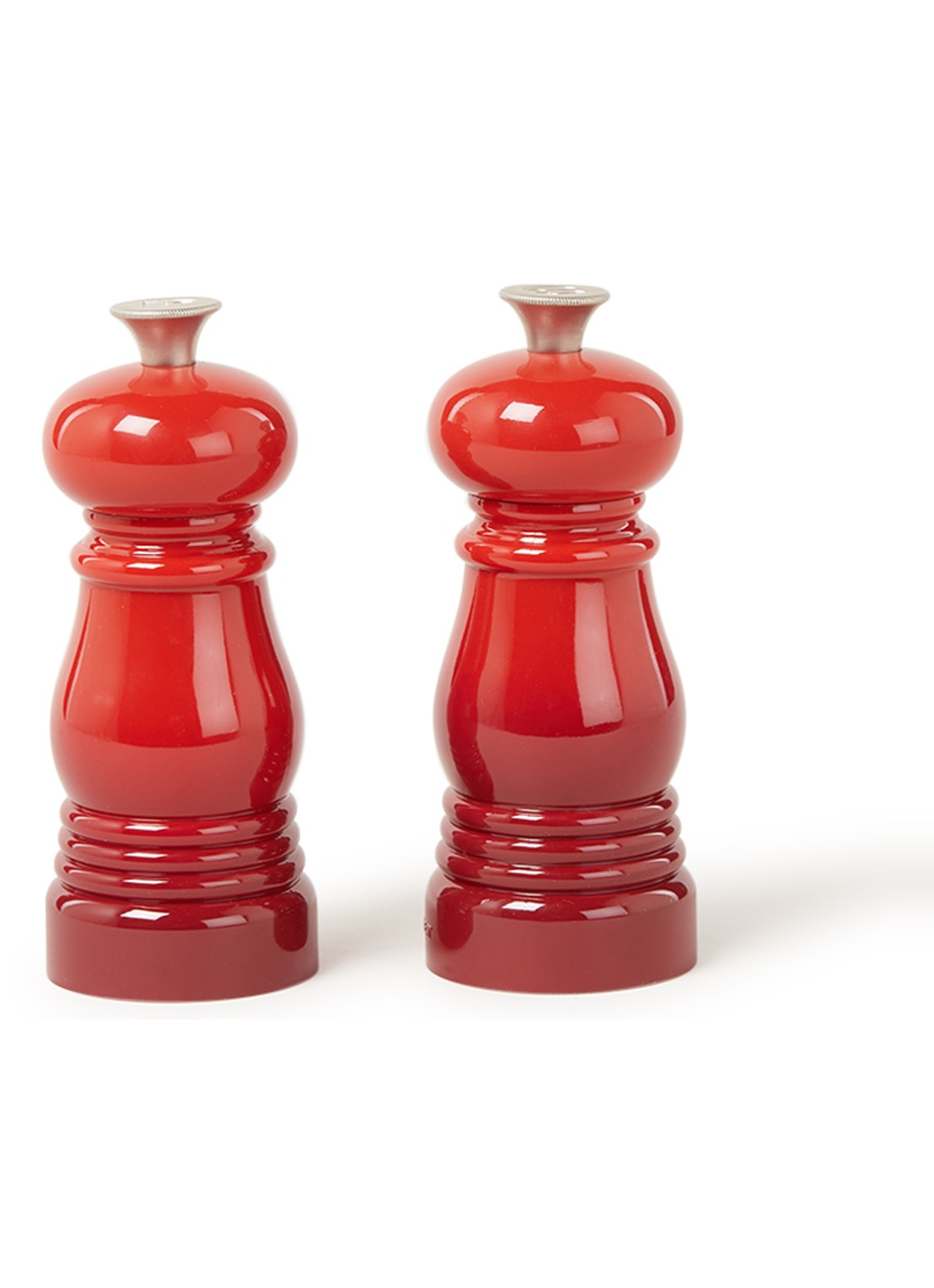 Le Creuset Peper- en zoutmolen 11 cm 2-delig - voorkant kersenrood / rood