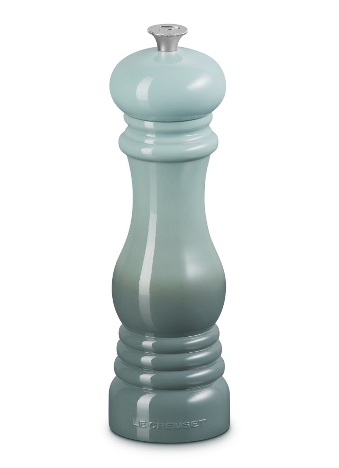 Le Creuset Pepermolen 21 cm - voorkant zeegroen