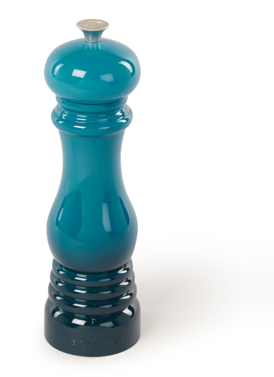 Le Creuset Pepermolen 22 cm - voorkant deep teal / blauw