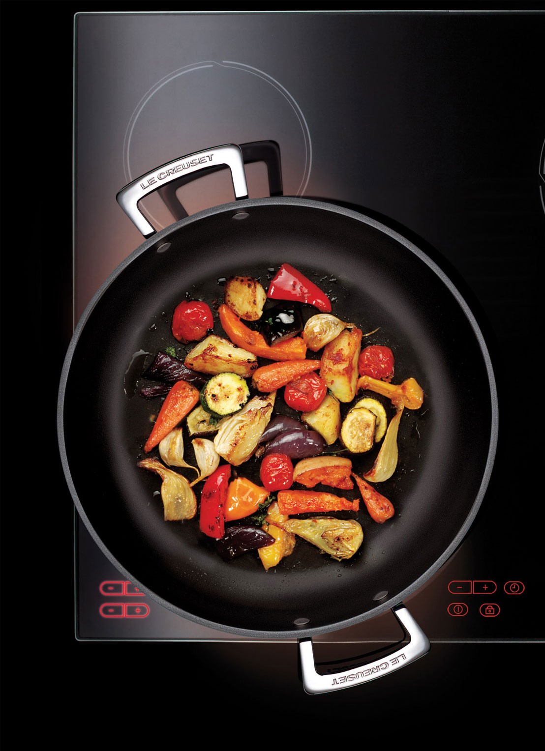 Le Creuset Provelciaalse sauteerpan Ø30 cm - voorkant zwart