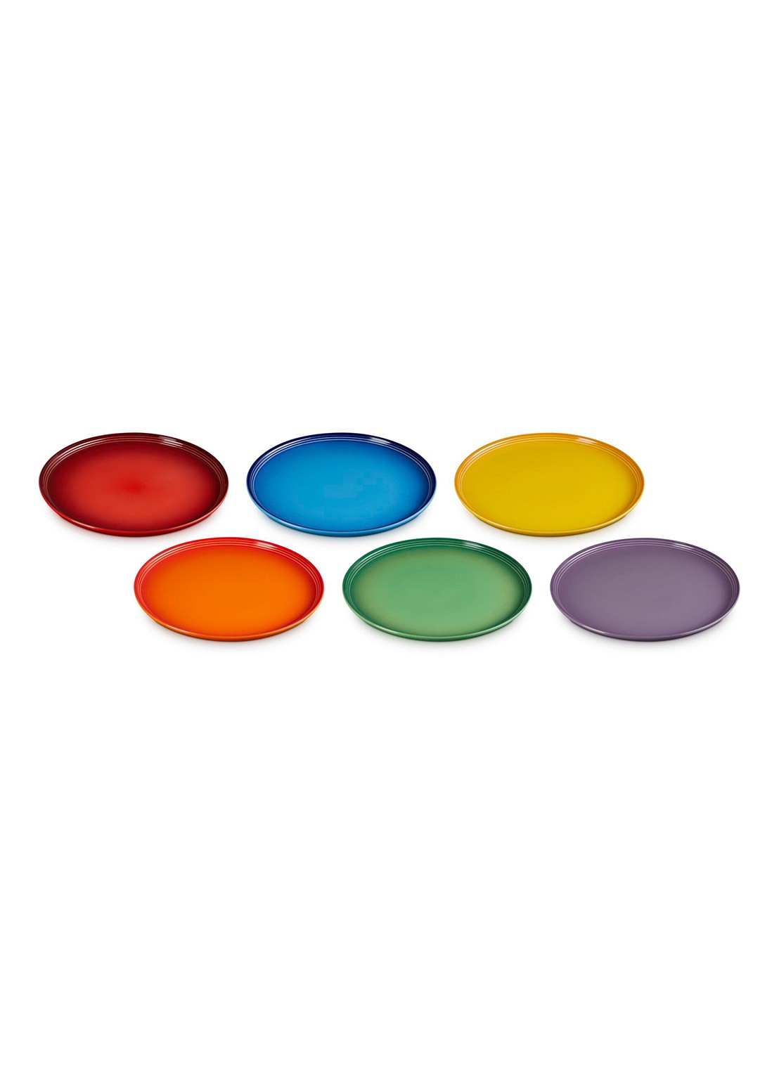 Le Creuset Rainbow dinerbord 27 cm set van 6 - detail 5 rood