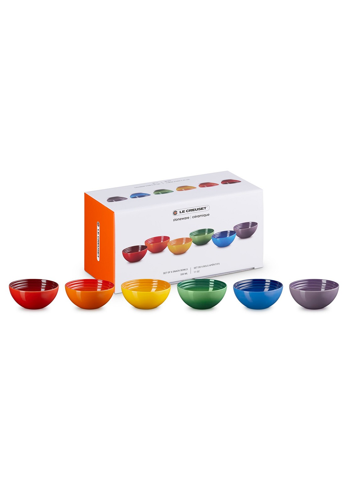 Le Creuset Rainbow dipschaal 12 cm set van 6 - voorkant 3 rood