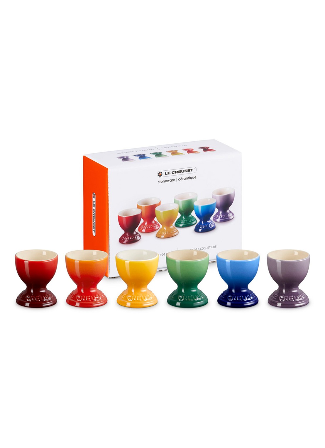 Le Creuset Rainbow eierdop 5,9 cm set van 6 - voorkant 3 rood