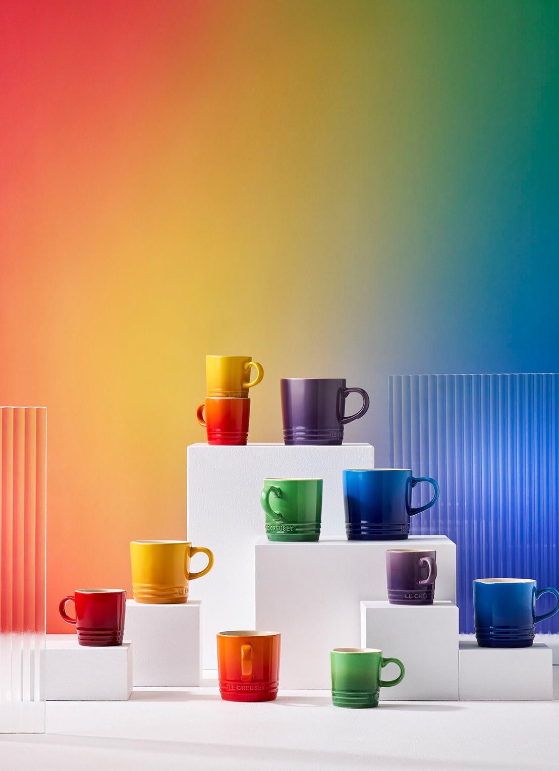 Le Creuset Rainbow espressokopje 10 cl set van 6 - voorkant 3 rood