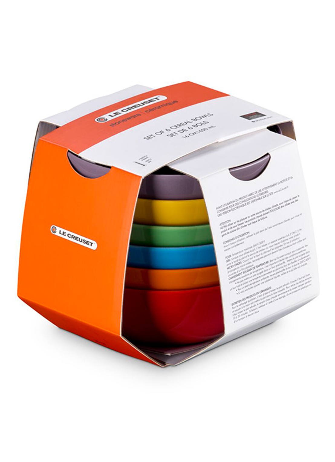 Le Creuset Rainbow kom 16,2 cm set van 6 - detail 4 rood