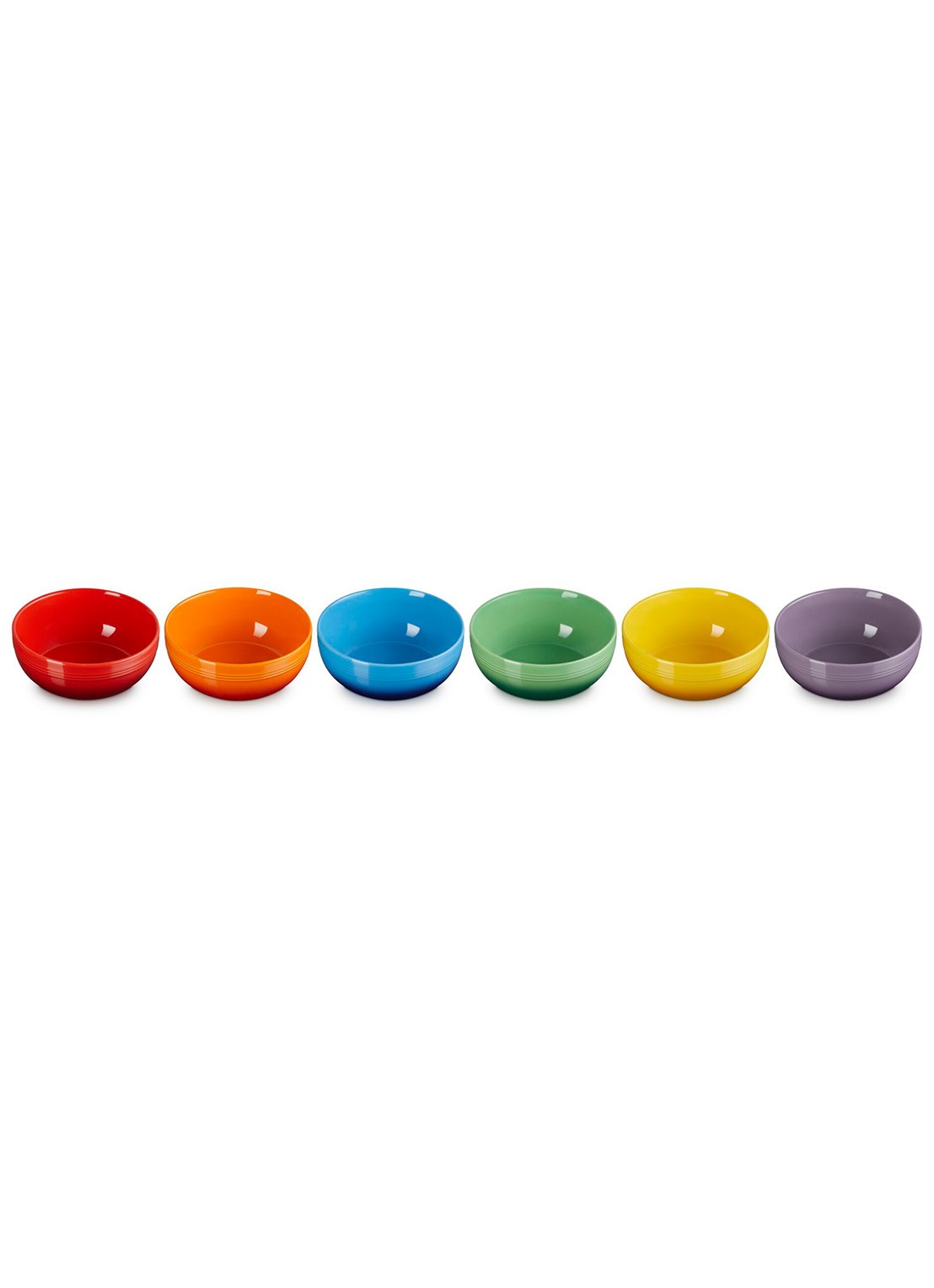Le Creuset Rainbow kom 16 cm set van 6 - detail 4 rood