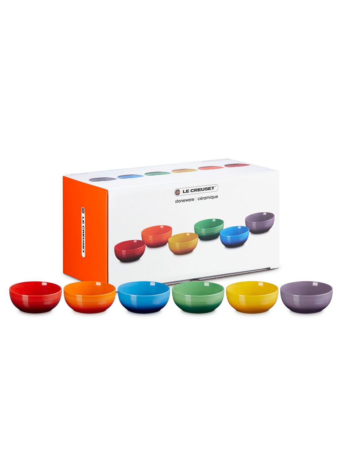 Le Creuset Rainbow kom 16 cm set van 6 - voorkant 2 rood