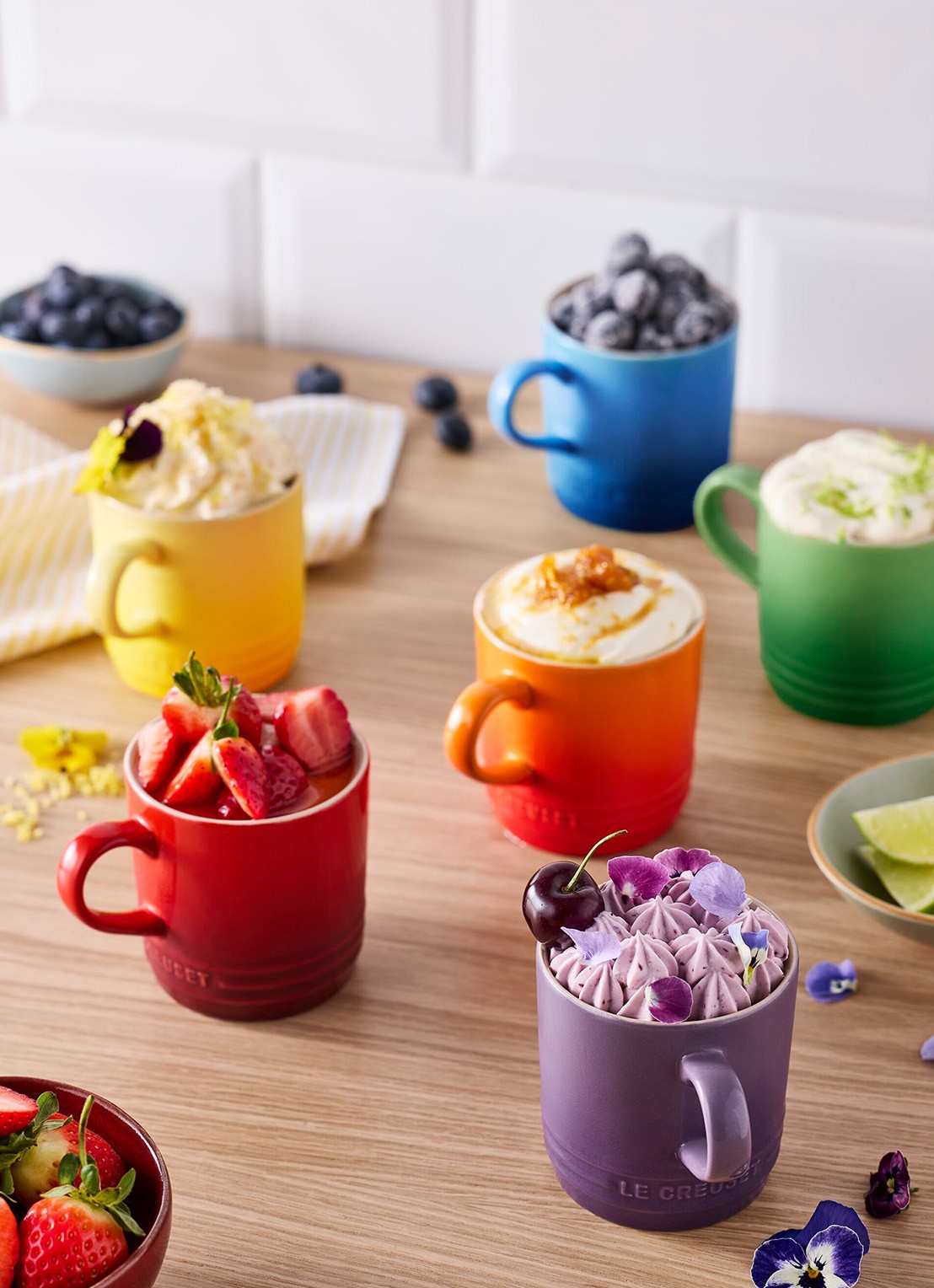Le Creuset Rainbow kopje 20 cl set van 6 - achterkant 3 rood