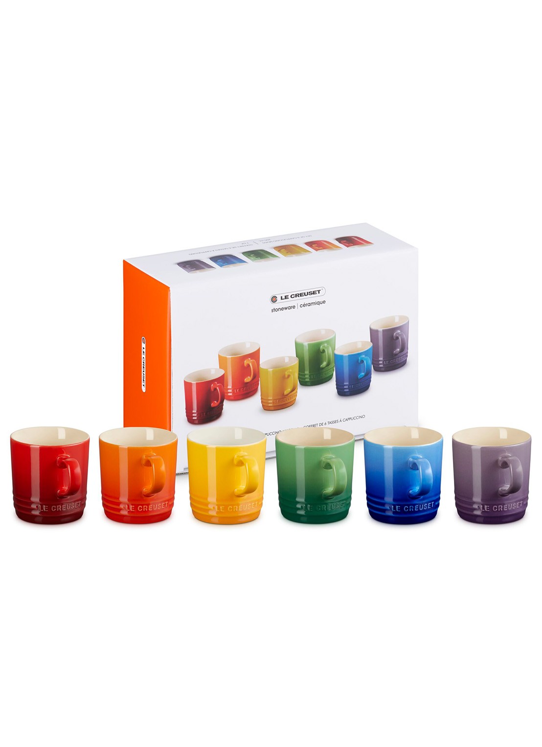 Le Creuset Rainbow kopje 20 cl set van 6 - voorkant rood