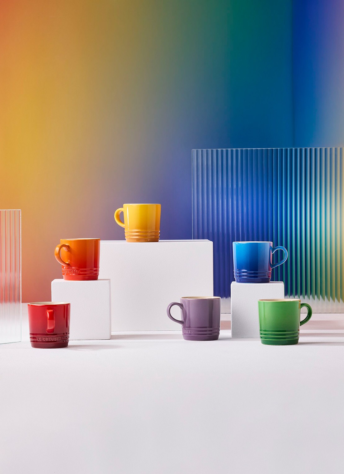 Le Creuset Rainbow kopje 20 cl set van 6 - voorkant 2 rood