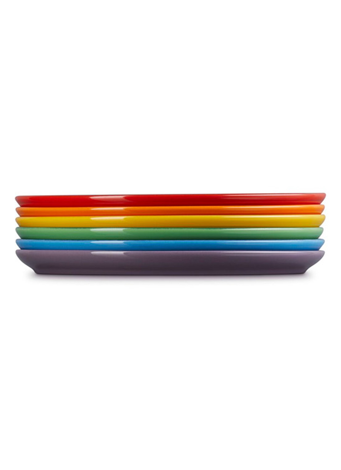 Le Creuset Rainbow ontbijtbord 22 cm set van 6 - detail rood