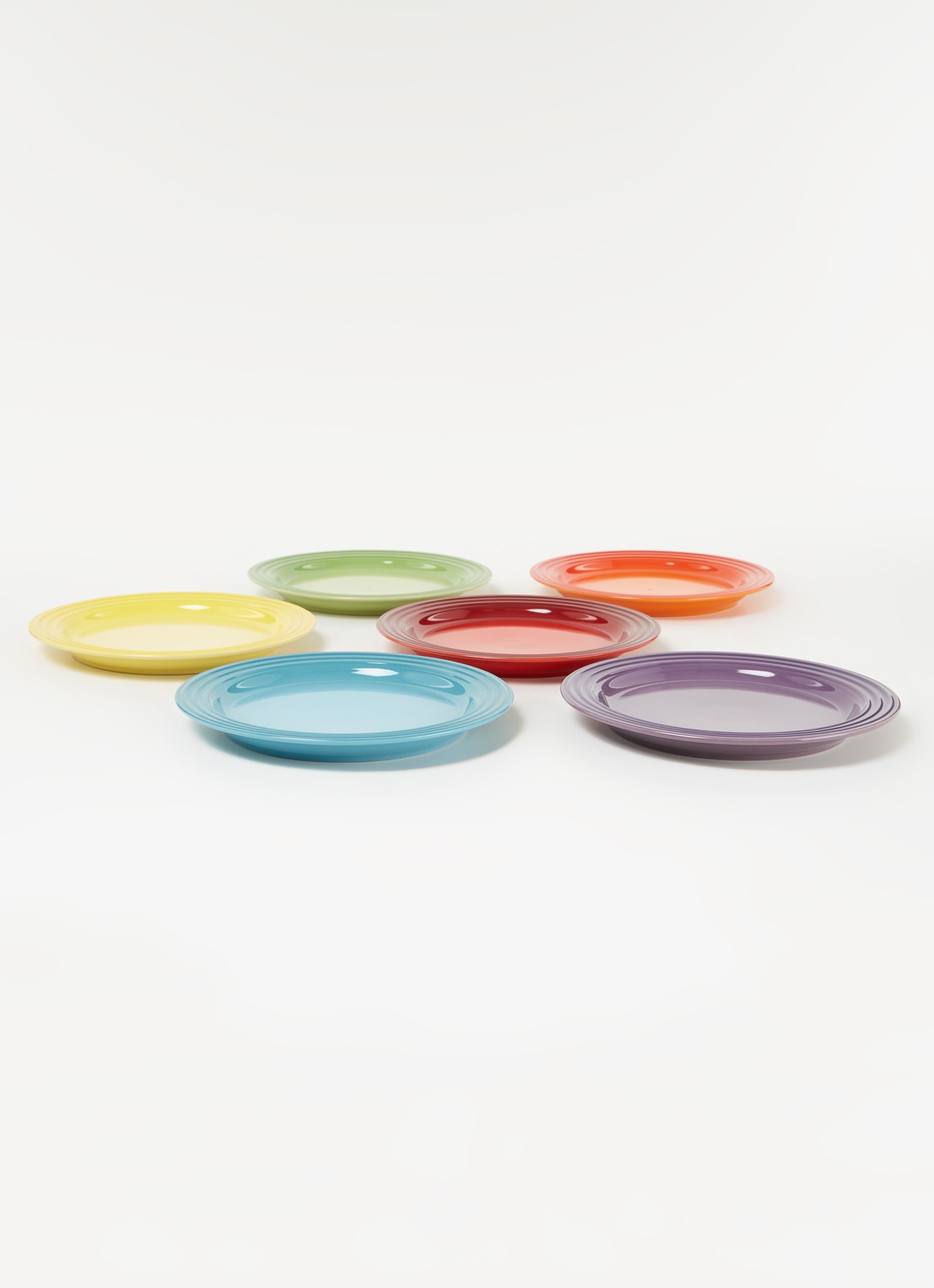 Le Creuset Regenboog ontbijtbord 22 cm set van 6 - voorkant 2 multicolour / multicolor