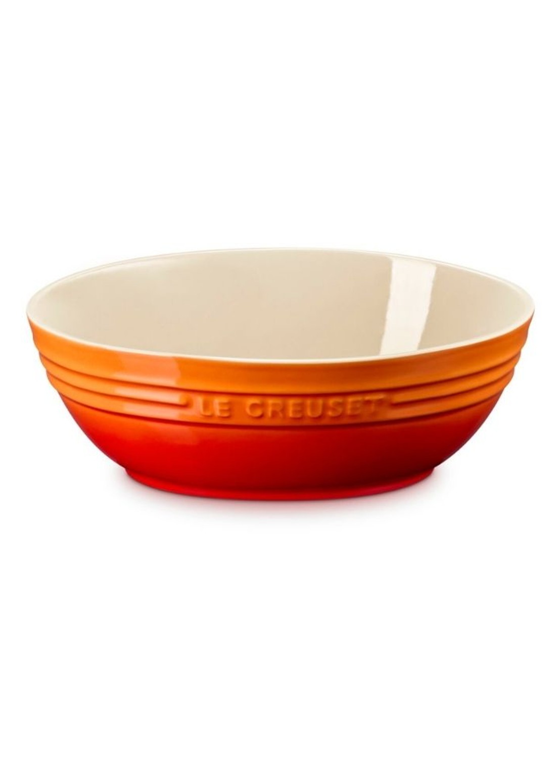 Le Creuset Serveerschaal 29 cm - voorkant oranjerood