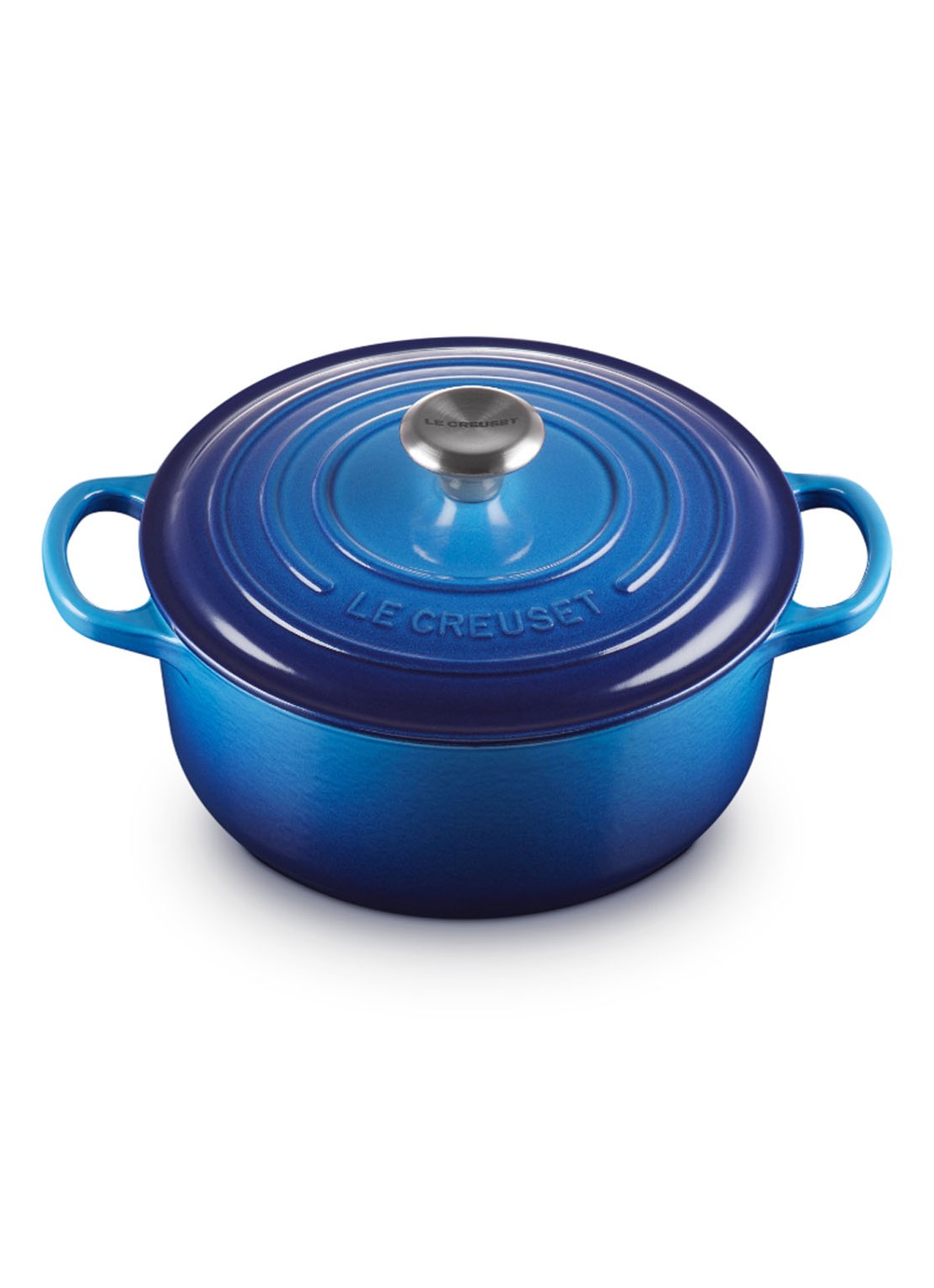 Le Creuset Signature braad-/stoofpan Ø20 cm - voorkant 5 azure / blauw
