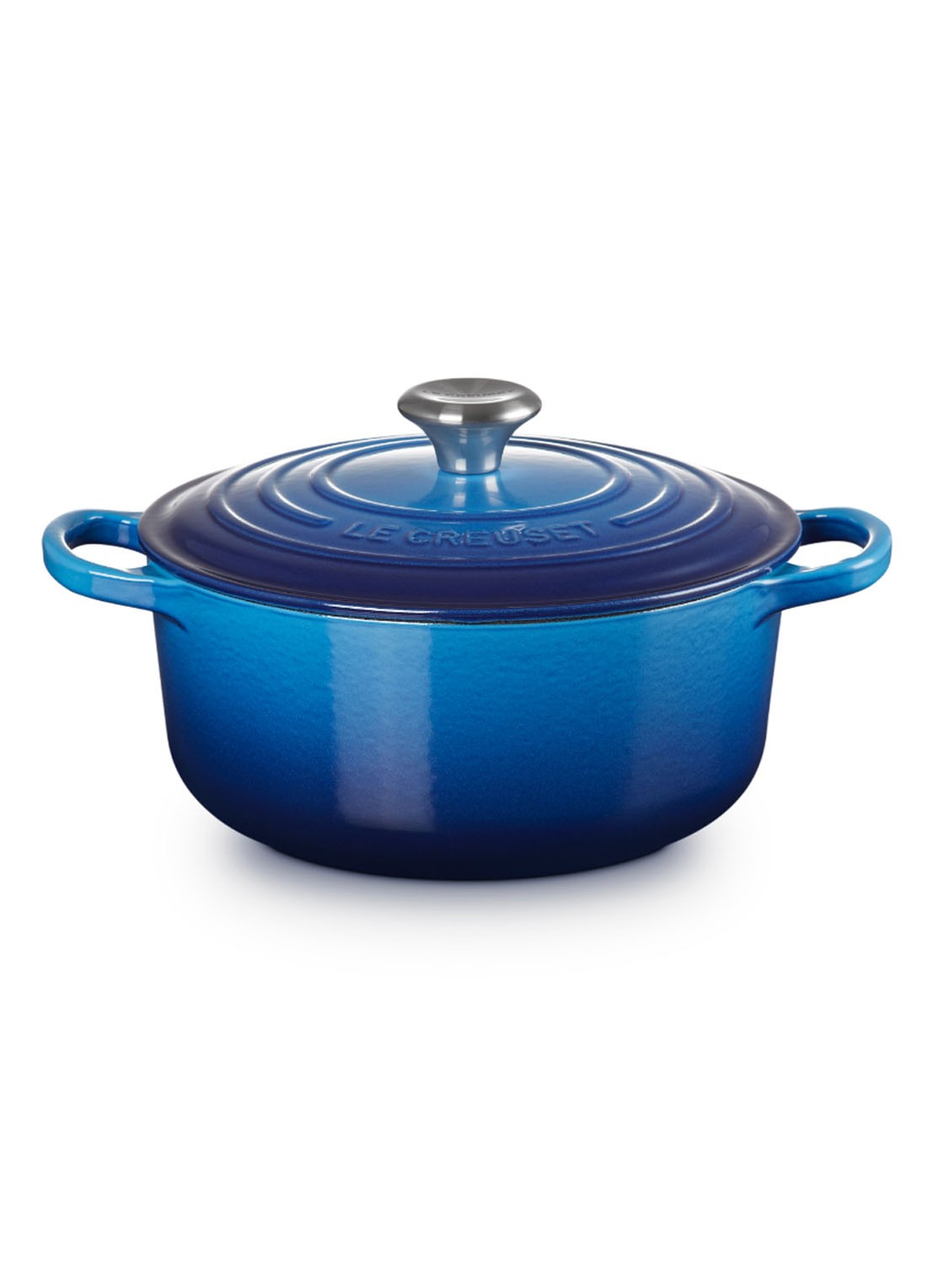Le Creuset Signature braad-/stoofpan Ø20 cm - voorkant 6 azure / blauw
