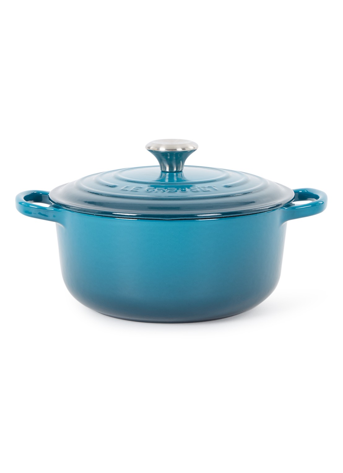 Le Creuset Signature braad-/stoofpan Ø20 cm - voorkant 2 deep teal / blauw