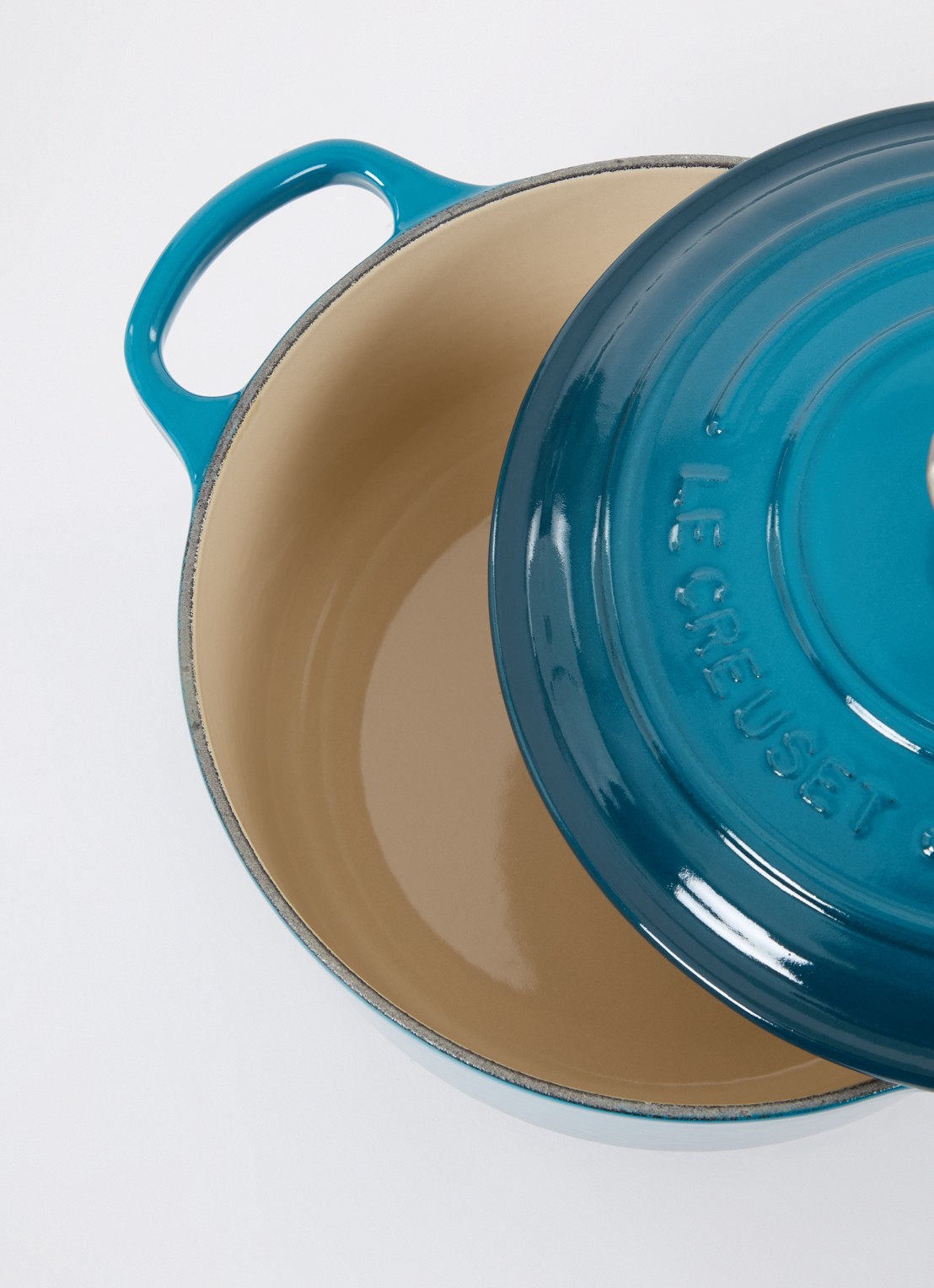 Le Creuset Signature braad-/stoofpan Ø20 cm - voorkant 3 deep teal / blauw