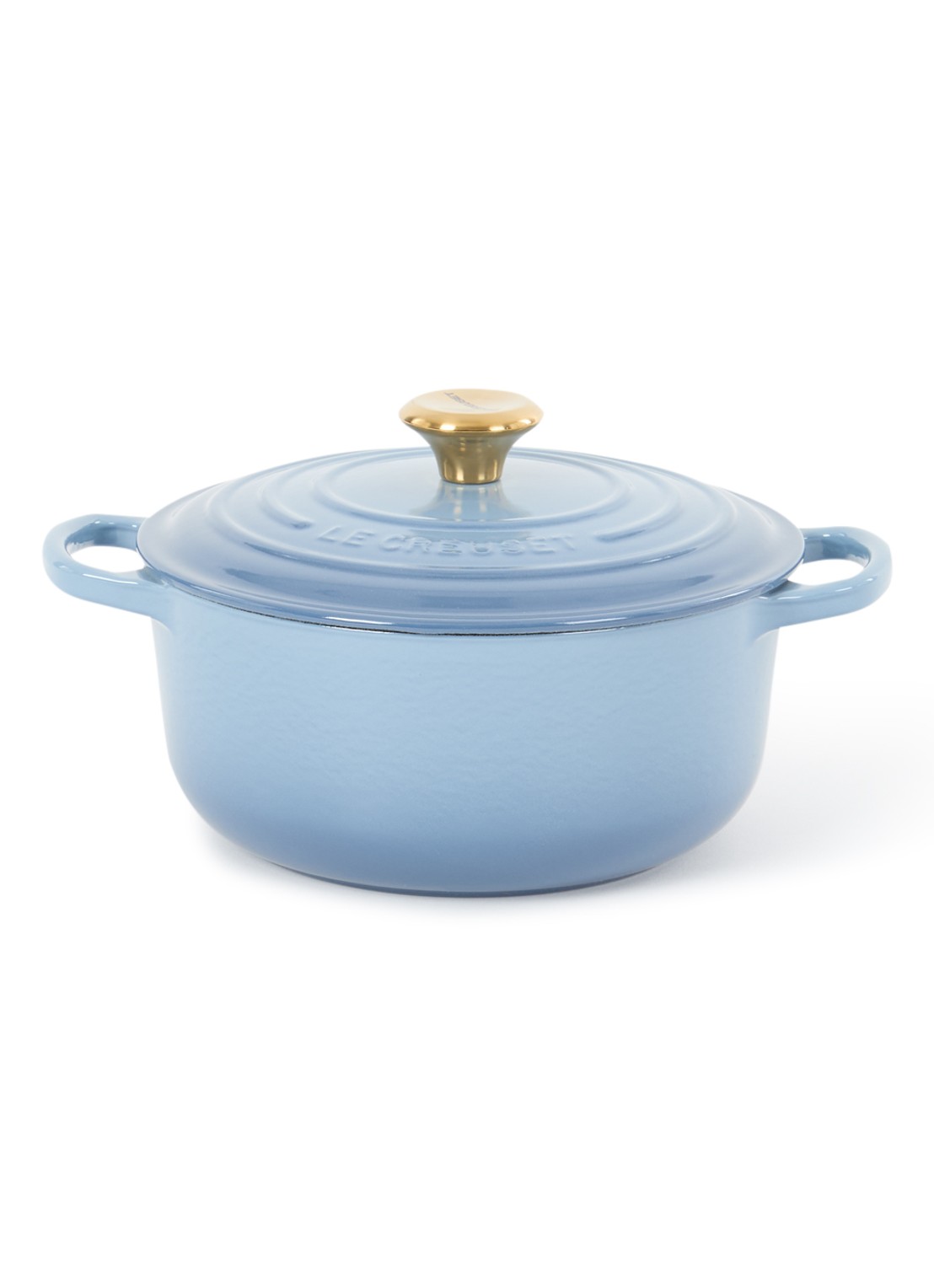 Le Creuset Signature braad-/stoofpan Ø20 cm - voorkant 2 chambray / blauw