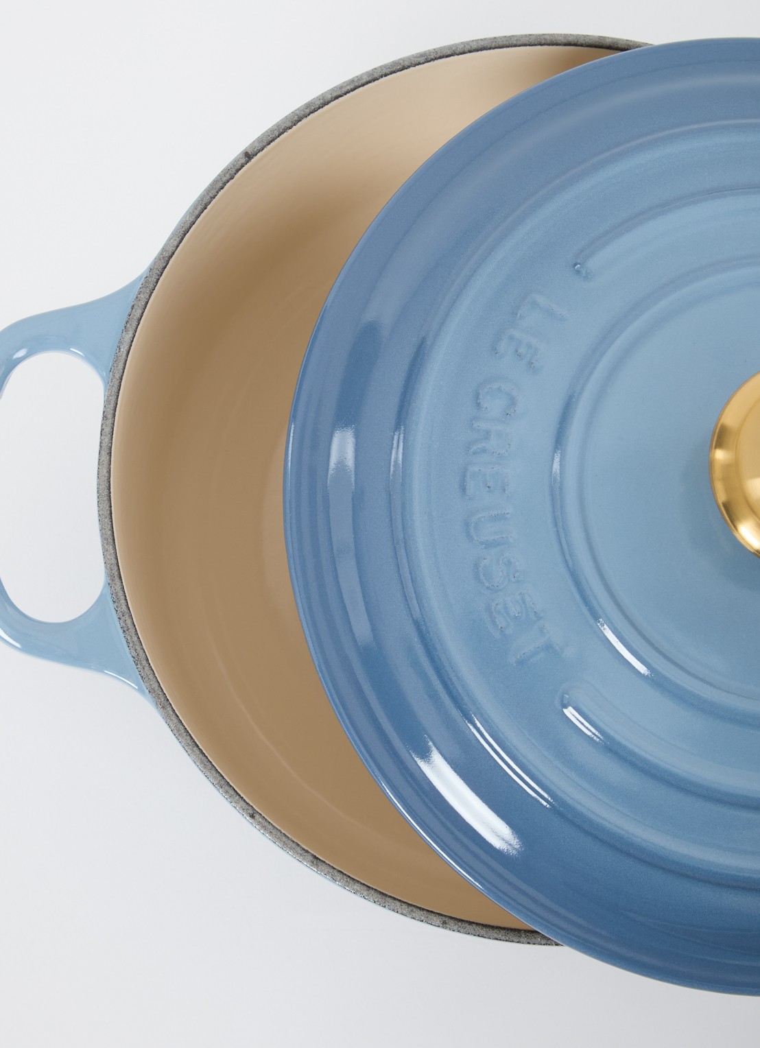 Le Creuset Signature braad-/stoofpan Ø20 cm - voorkant 3 chambray / blauw