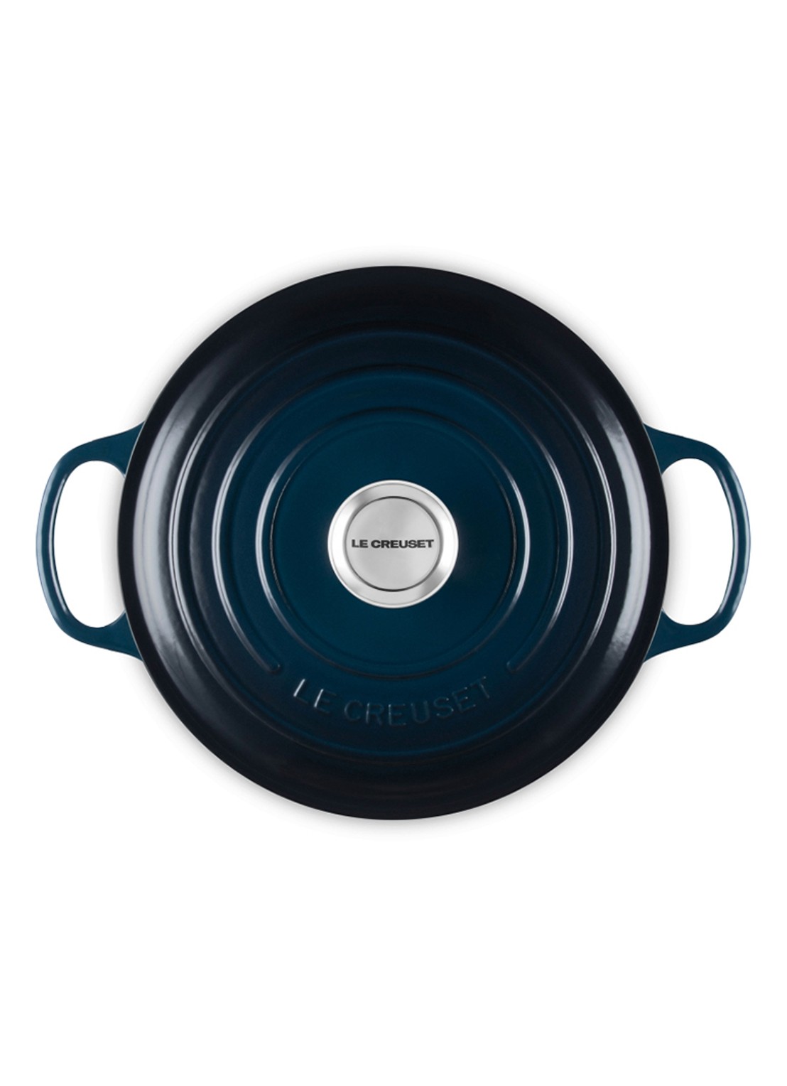 Le Creuset Signature braad-/stoofpan Ø24 cm - detail donkerblauw