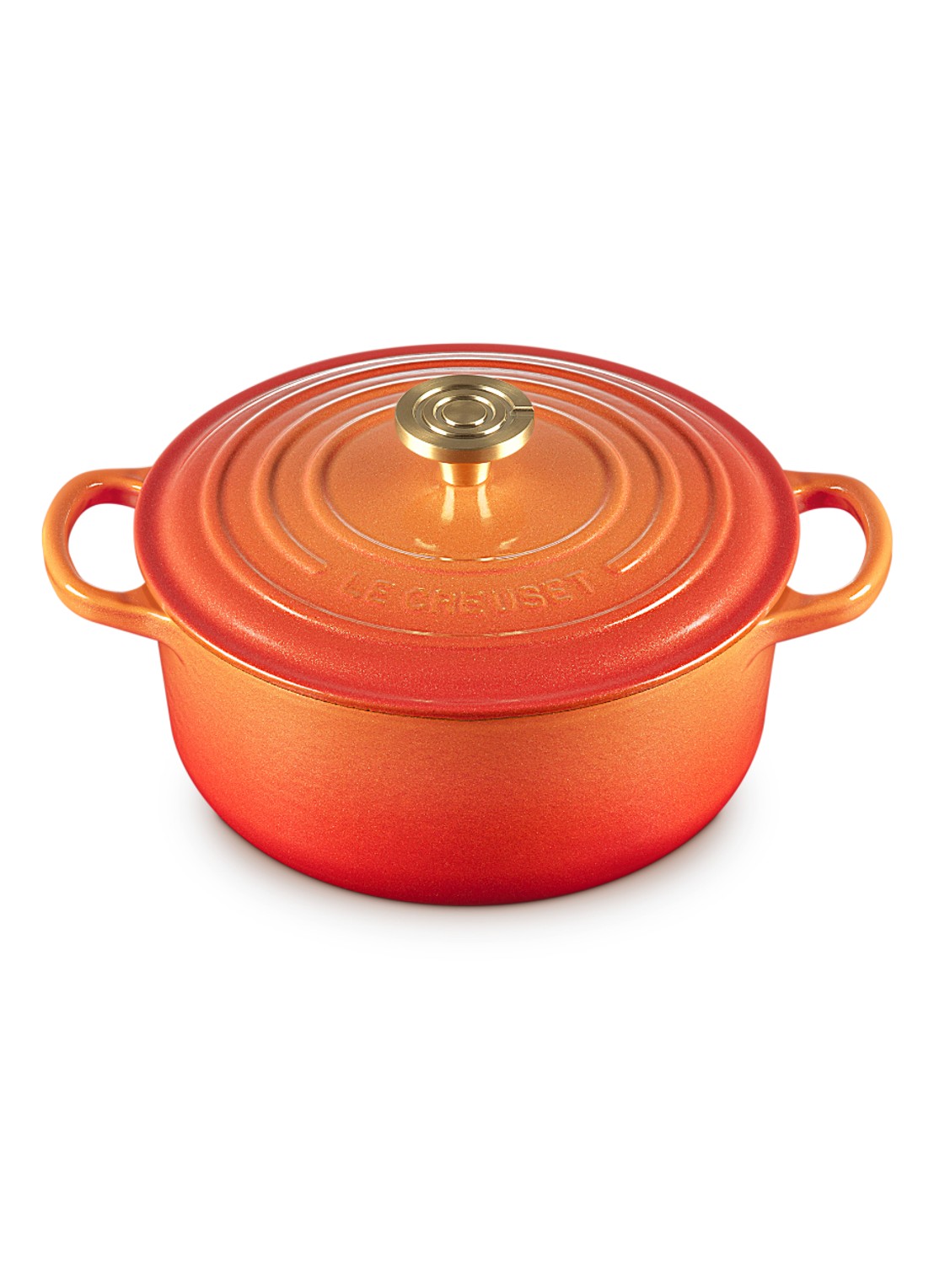 Le Creuset Signature braad-/stoofpan Ø24 cm - detail 6 flamme dorée / oranje