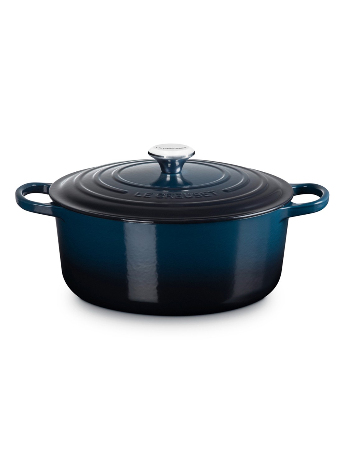 Le Creuset Signature braad-/stoofpan Ø25 cm - voorkant 2 donkerblauw
