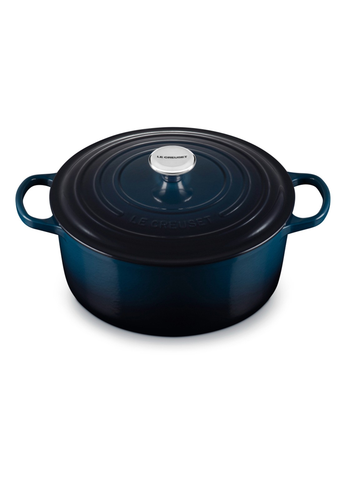 Le Creuset Signature braad-/stoofpan Ø28 cm - voorkant 2 donkerblauw