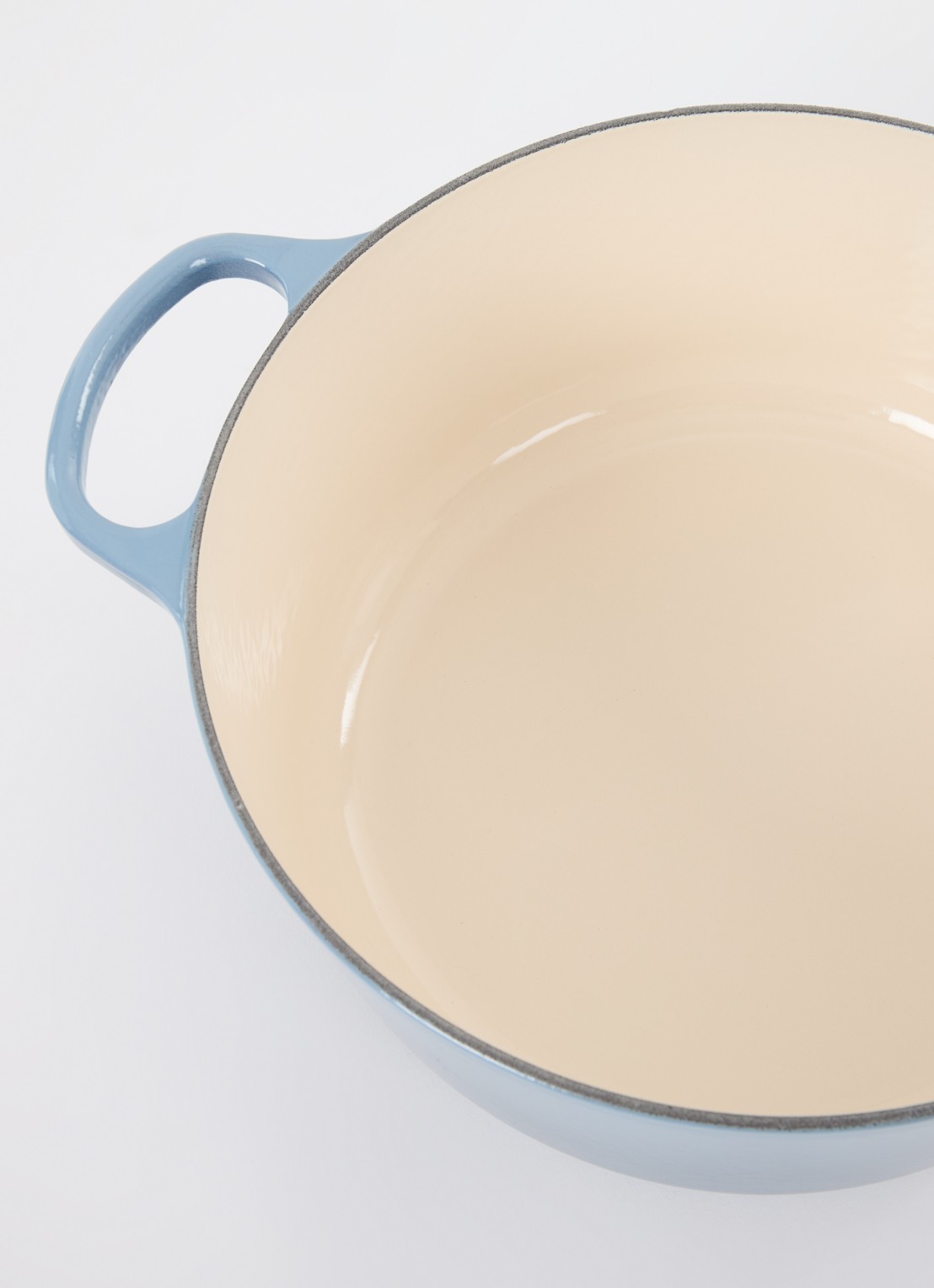 Le Creuset Signature braad-/stoofpan Ø28 cm - detail chambray / blauw