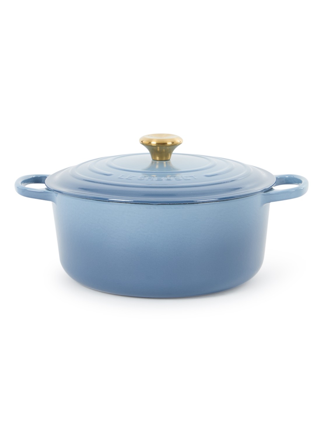 Le Creuset Signature braad-/stoofpan Ø28 cm - voorkant 2 chambray / blauw