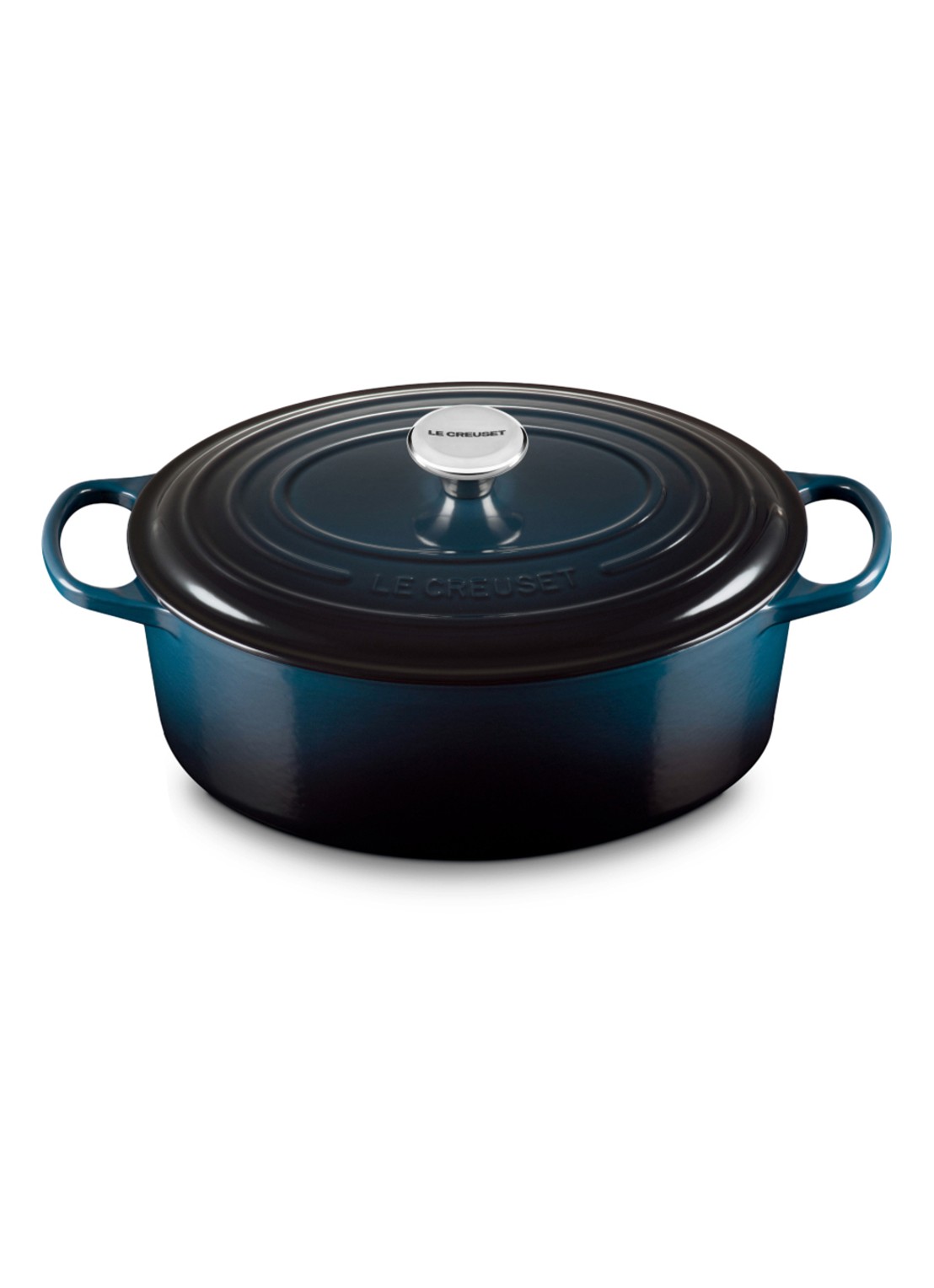 Le Creuset Signature braad-/stoofpan Ø30 cm - voorkant 4 donkerblauw
