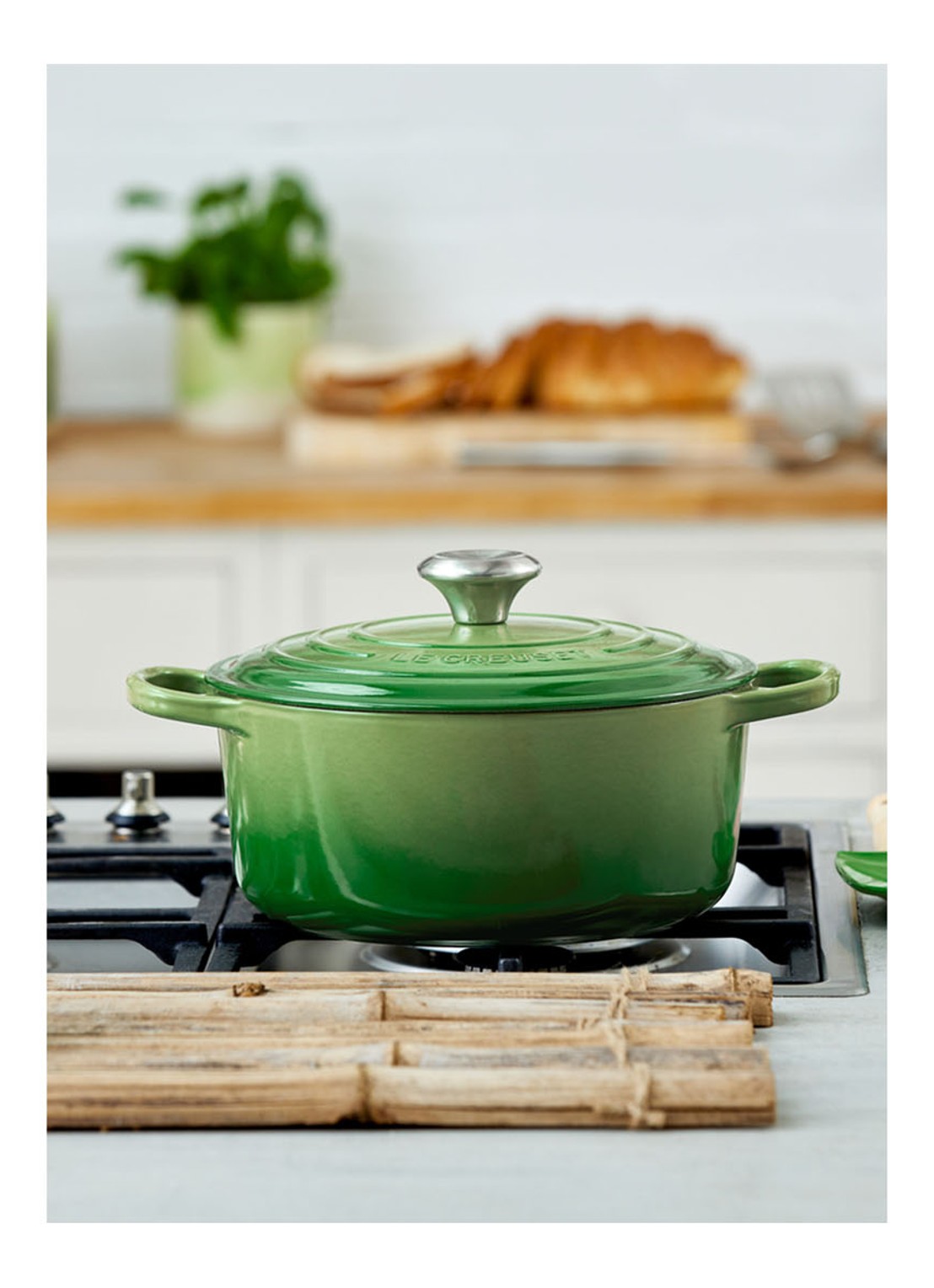 Le Creuset Signature braadpan Ø20 cm - detail 4 bamboo / groen