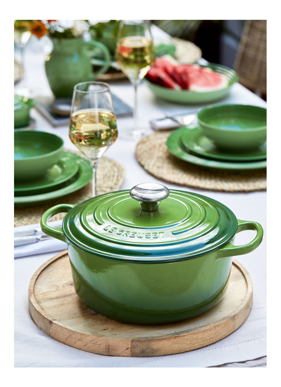 Le Creuset Signature braadpan Ø20 cm - voorkant 7 bamboo / groen