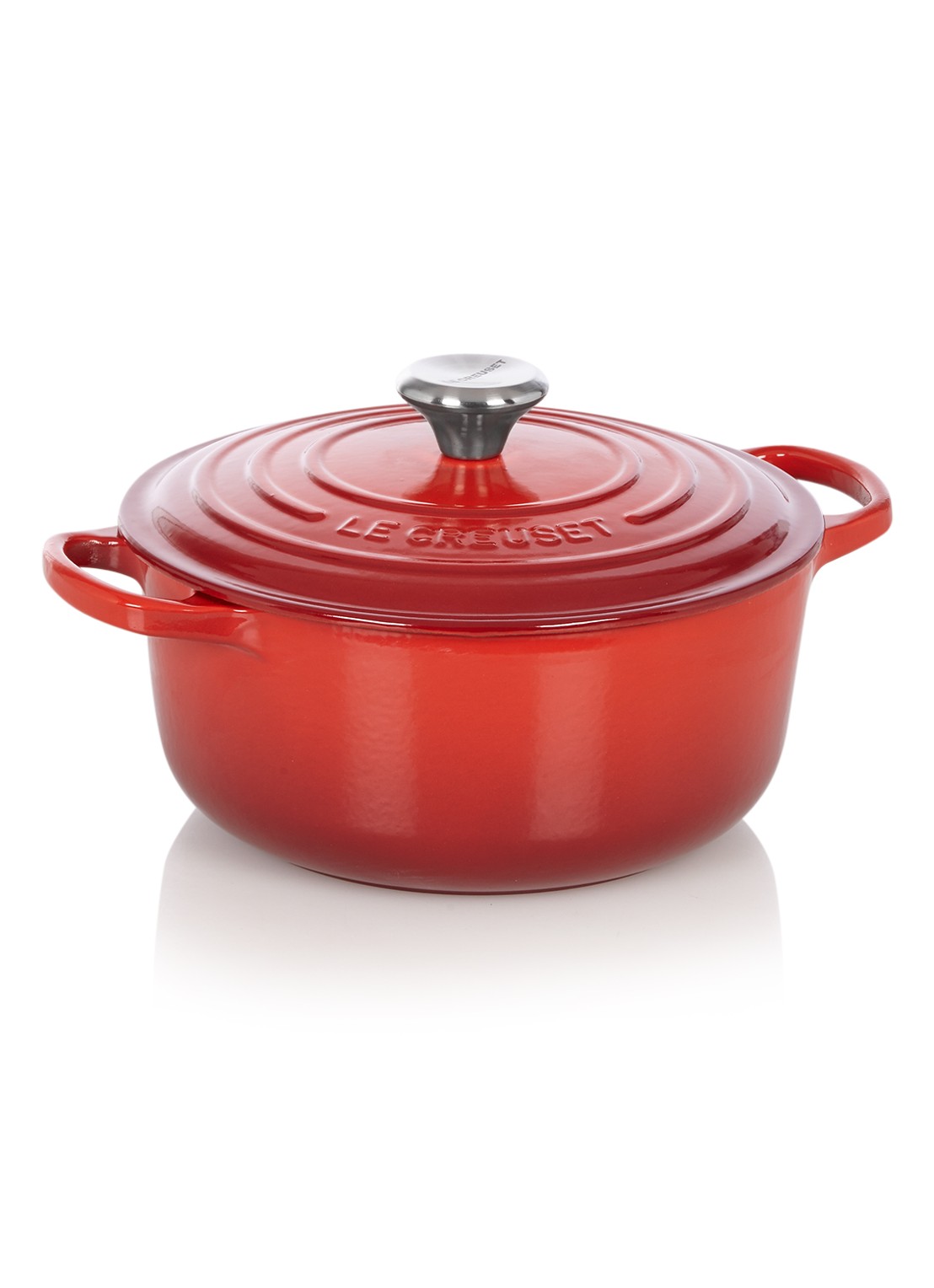 Le Creuset Signature braadpan Ø20 cm - voorkant kersenrood / rood