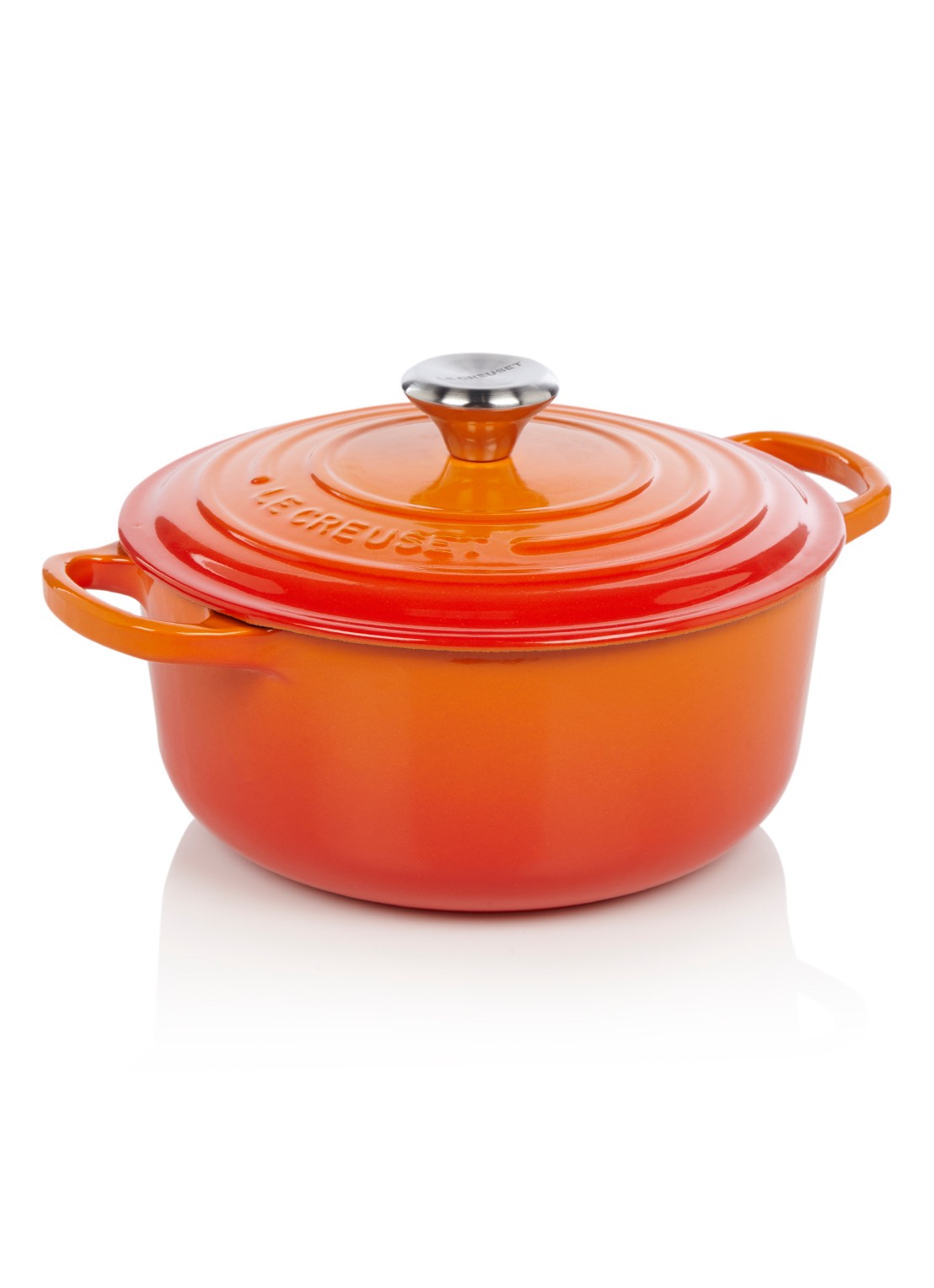 Le Creuset Signature braadpan Ø20 cm - voorkant oranjerood / oranje