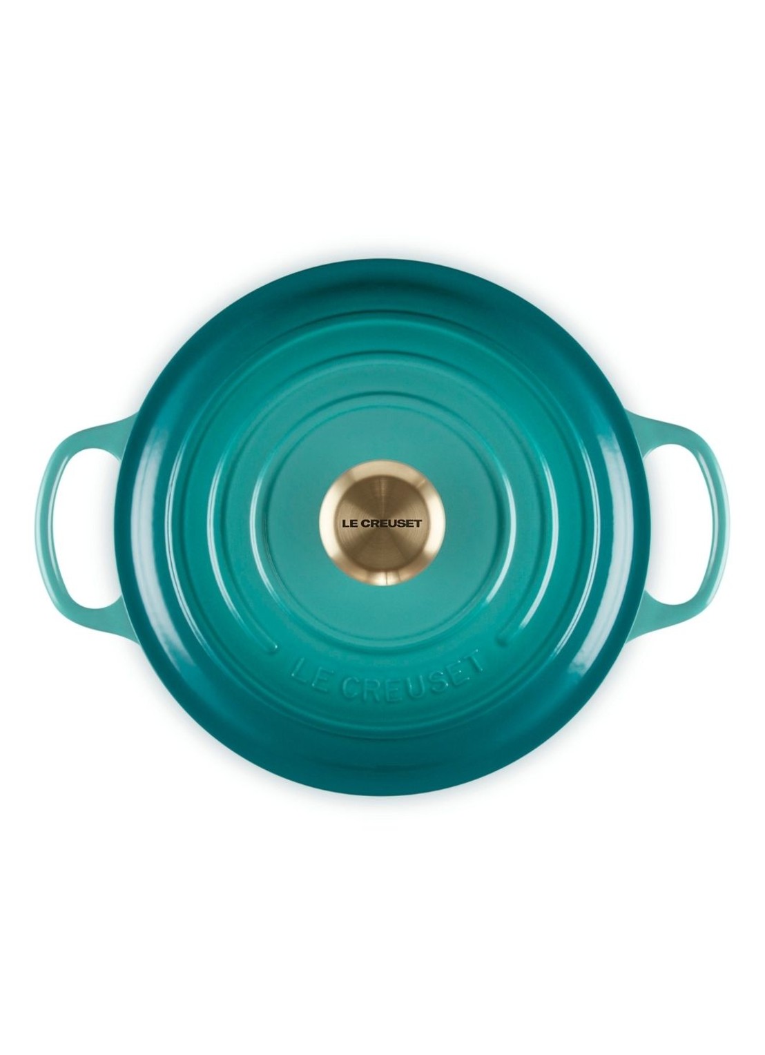 Le Creuset Signature braadpan 20 cm - achterkant blauw