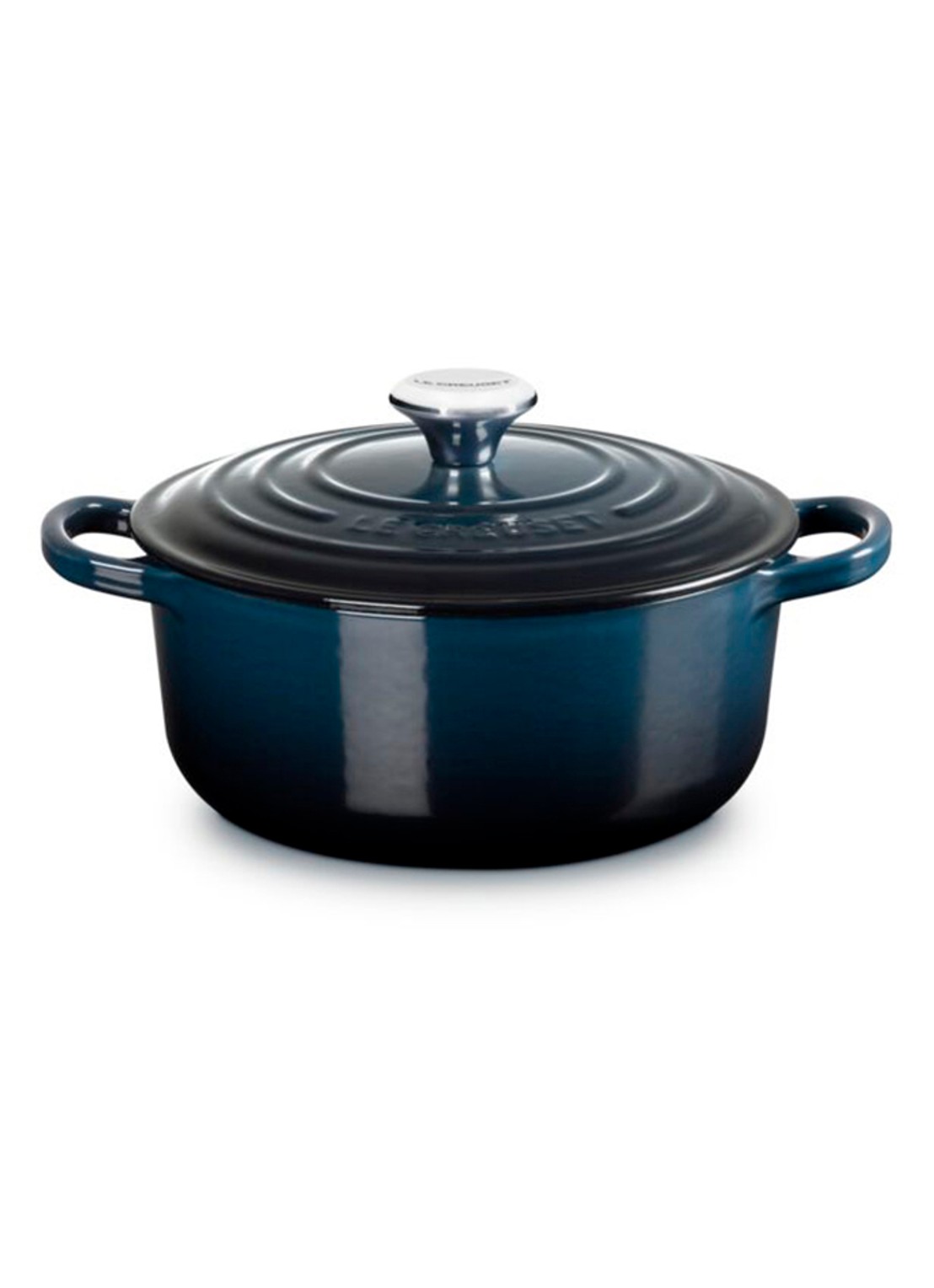 Le Creuset Signature braadpan 20 cm - voorkant 4 donkerblauw