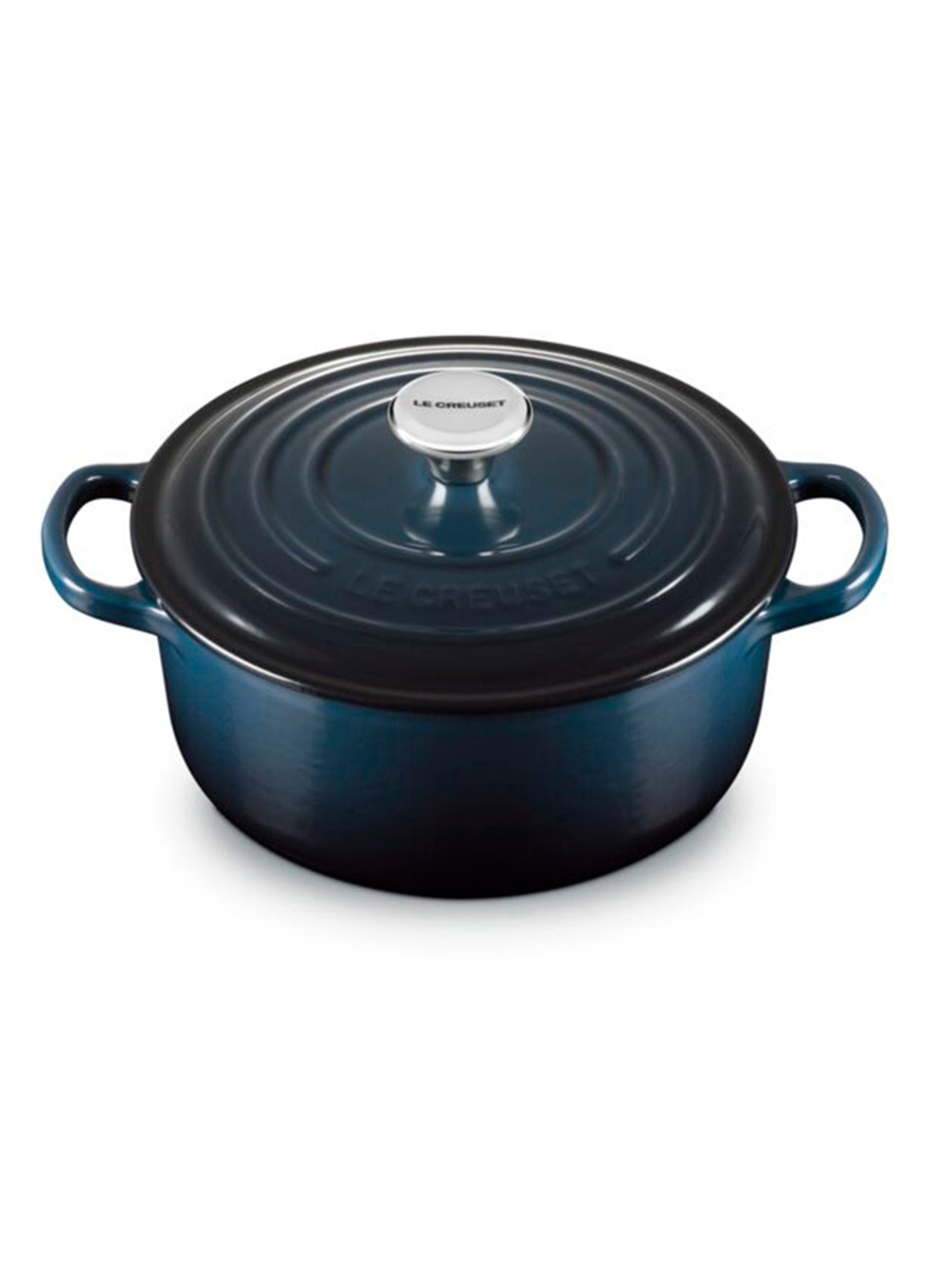 Le Creuset Signature braadpan 20 cm - voorkant 5 donkerblauw