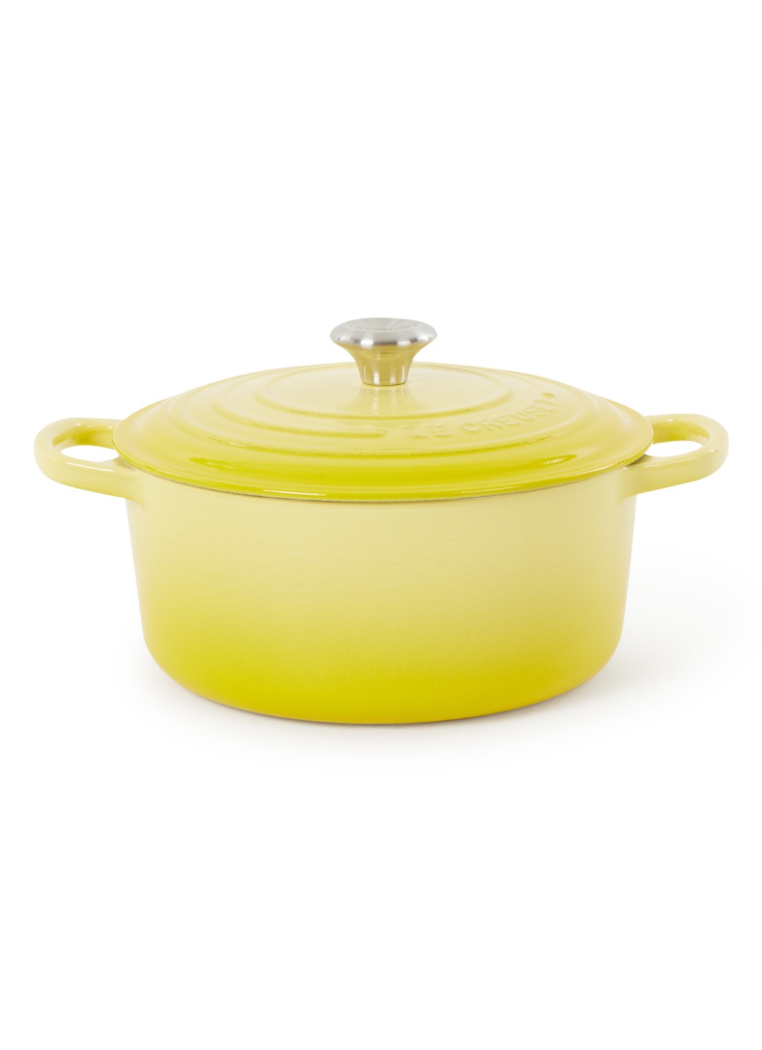 Le Creuset Signature braadpan 22 cm - voorkant geel