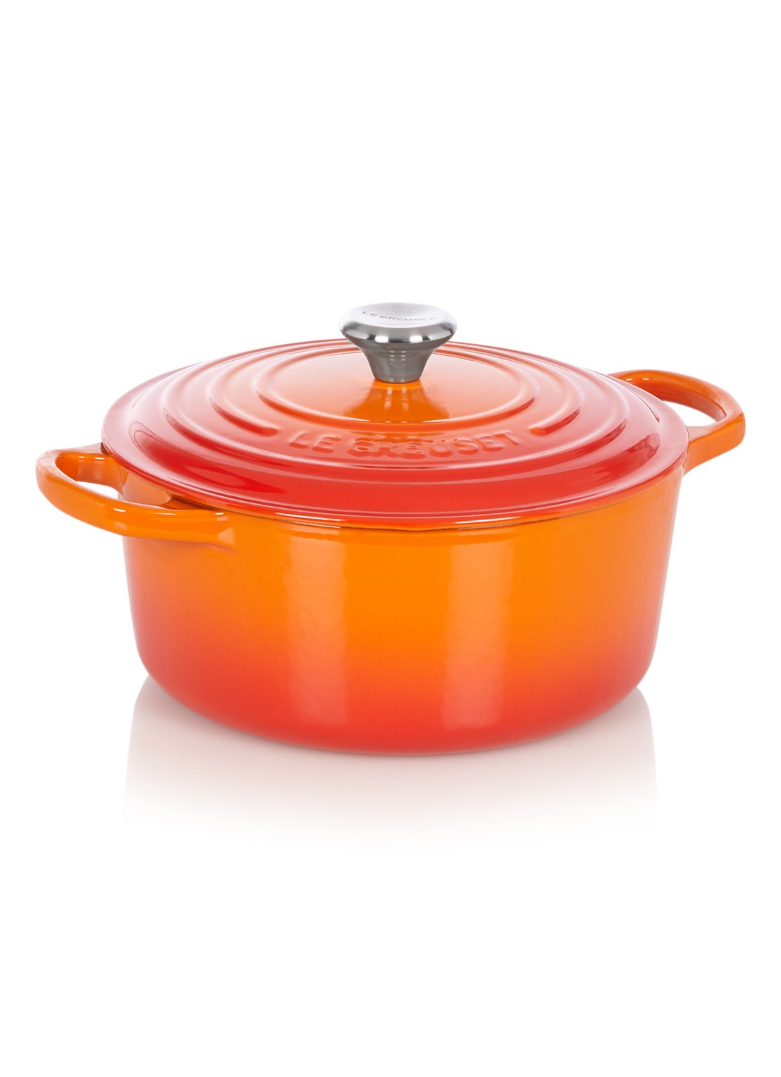Le Creuset Signature braadpan Ø22 cm - voorkant oranjerood / oranje
